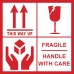 This Way Up - Handle With Care Labels - 100mm x 100mm - RED - 250 LABELS PER ROLL